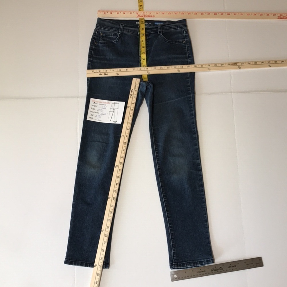 STYLE & CO. PETITE—TUMMY CONTROL—Women’s Blue Denim Jeans—Dark Stonewashed—Sz 4P - Picture 15 of 16